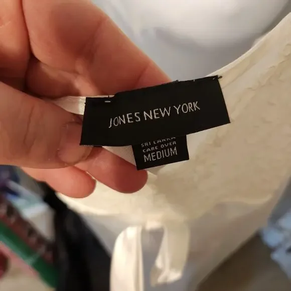 Jones New York Women White Slip Nightgown Robe Medium Lace Trim Adjustable Bride - Picture 5 of 9